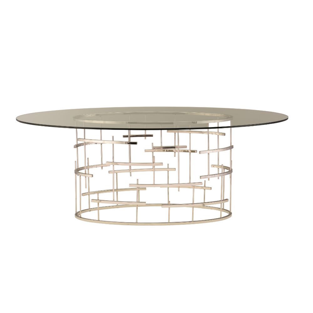 Nuevo HGSX218 OVAL TIFFANY DINING TABLE in SILVER